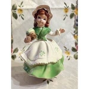 Lefton Vintage St. Patricks Day Gal, Music Box, When Irish Eyes Are Smiling